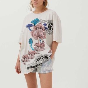 Project Social T x Urban Outfitters Mushroom Trippy Kindness Graphic Tee Shirt